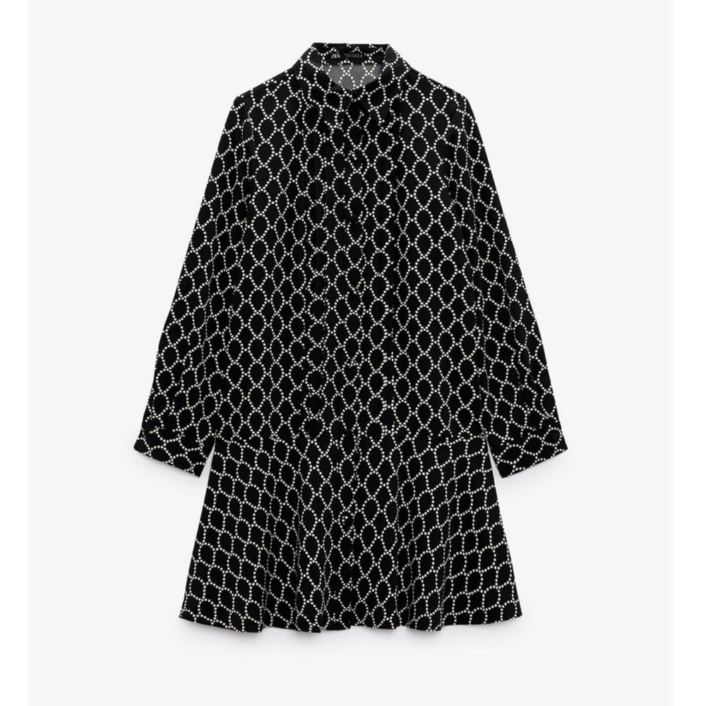 Zara - Printed Shirt Dress - Size XS